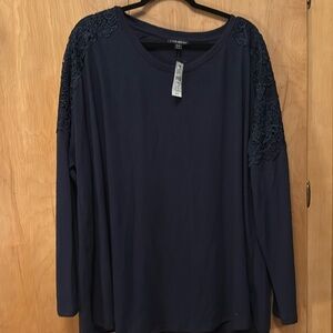 Lane Bryant crochet shoulder top